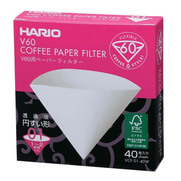 Hario papírové filtry Misarashi Box V60-01 40 ks – bělené